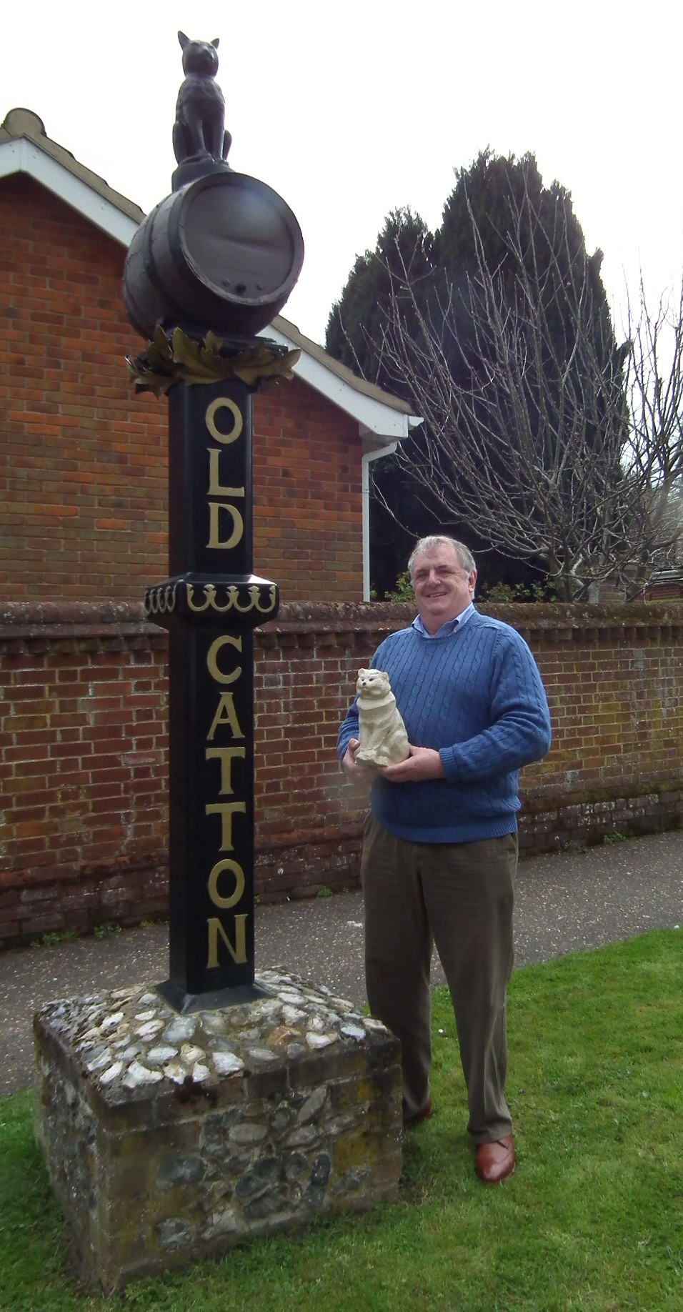 John Henning with the prototype 1937 cat