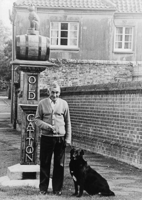 Bob Wrench and the village sign